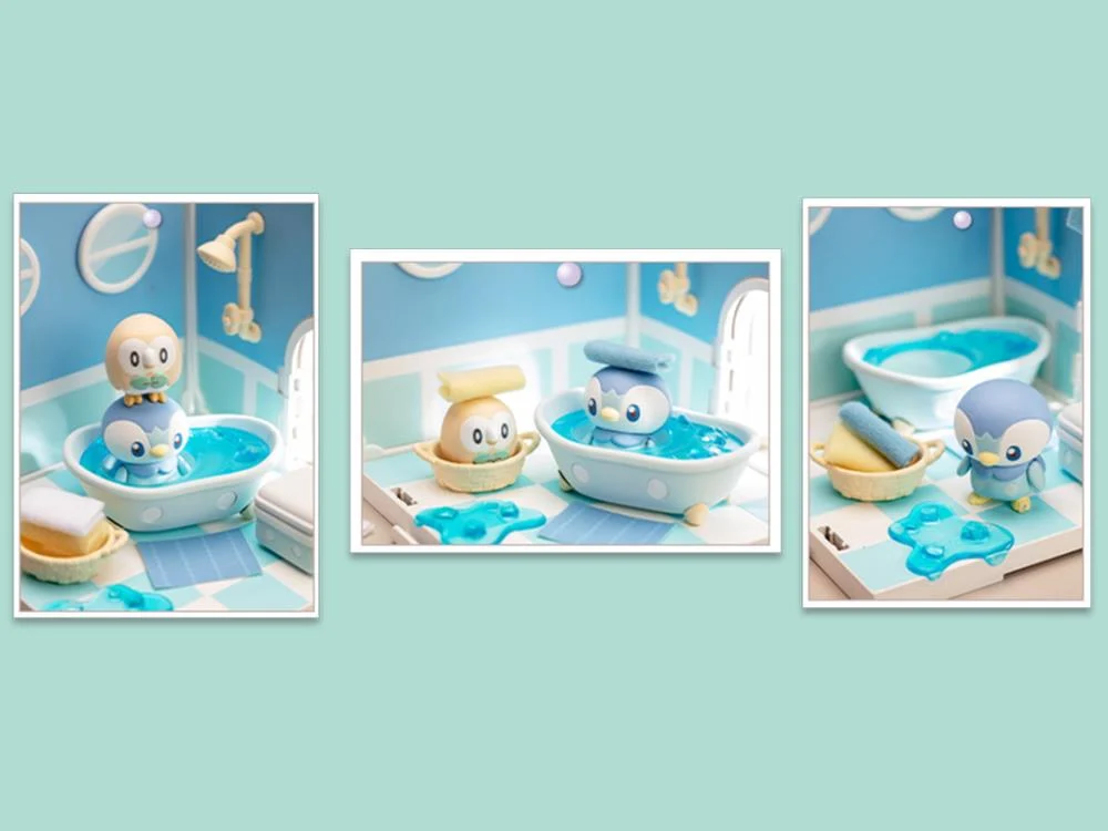 Pokemon PokePiece House Bathroom Piplup & Rowlet,