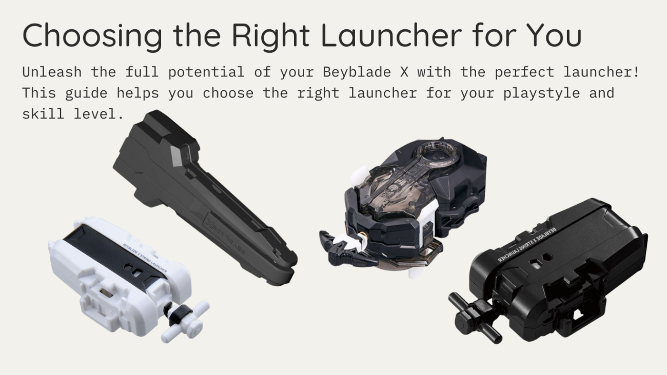 Unleash the full potential of your Beyblade X with the perfect launcher! This guide helps you choose the right launcher for your playstyle and skill level.